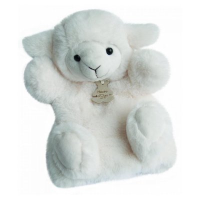 HISTOIRE D OURS Histoire d'Ours - Doudou Marionnette &agrave; Main Agneau - 25 cm - Blanc - Douce Marionnette - HO2597