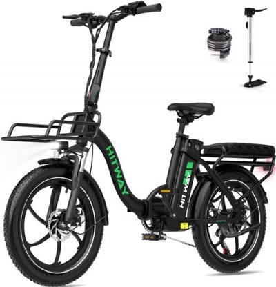 HITWAY  v&eacute;lo &eacute;lectrique 20pc pliant noir