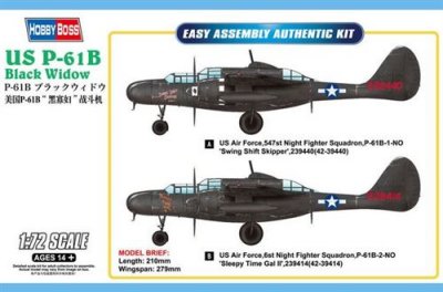  Hobby Boss 387262&nbsp;1/72&nbsp;p61b Black Widow mod&egrave;le Kit