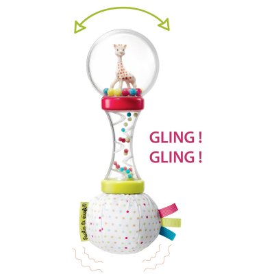 VULLI Hochet double mati&egrave;re Sophie la Girafe Softmaracas