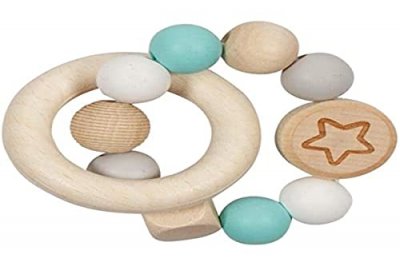 GOKI Hochet En Bois Et Silicone &Eacute;toile Turquoise