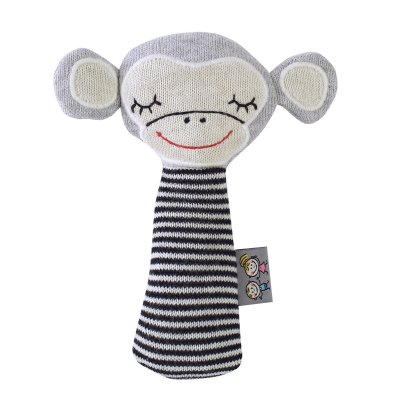 SEVIRA KIDS Hochet en tricot de coton- singe HOCHET-TRICOT-UK-SINGE