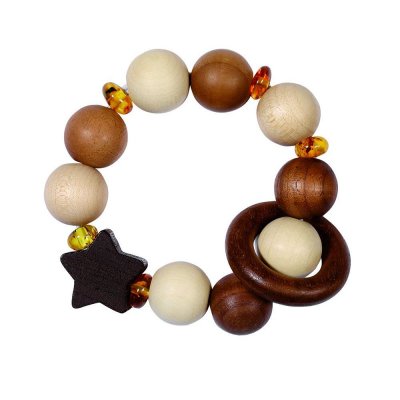 HEIMESS Hochet flexible &eacute;toile avec ambre
