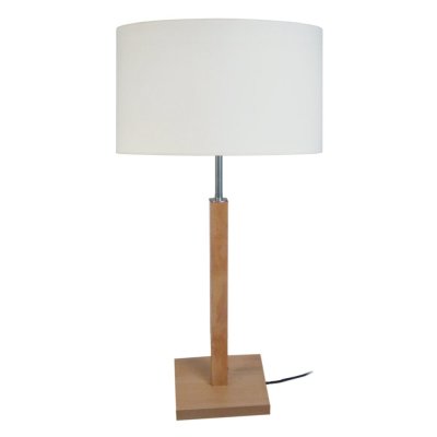 TOSEL HOD - Lampe a poser droit bois naturel et &eacute;cru