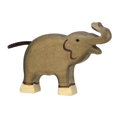 HOLZTIGER  - 2040845 - Figurine Animal - &Eacute;l&eacute;phant Petit Trompe Haute