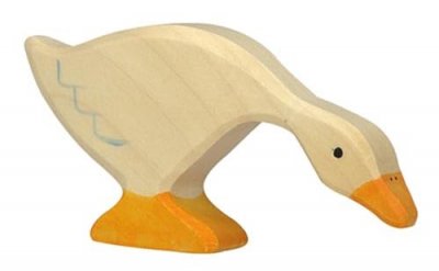 GOKI Holztiger - 80028 - Figurine - Oie, Mangeant