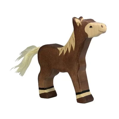 HOLZTIGER  - 80042 - Figurine - Poulain, Debout - Marron Fonc&eacute;