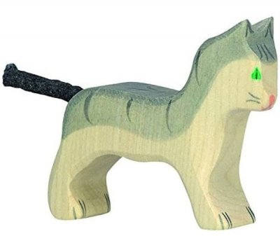 HOLZTIGER  - 80056 - Figurine - Chat, Petit - Gris