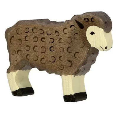 HOLZTIGER  - 80075 - Figurine - Mouton, Debout - Noir