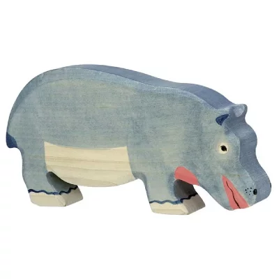 HOLZTIGER  - 80161 - Figurine - Hippopotame, Mangeant