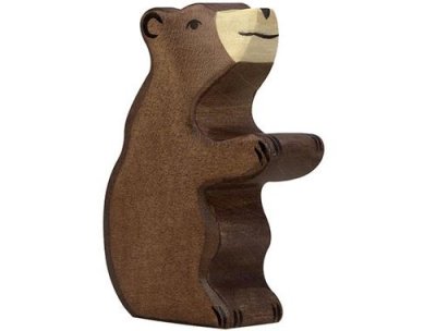 GOKI Holztiger - 80186 - Figurine - Ours Brun, Petit, Assis