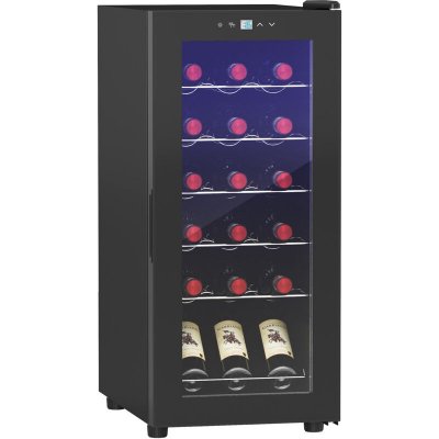 HOMCOM  800-196V90BK refroidisseur &agrave; vin Pose libre Noir 18 bouteilles