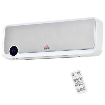 HOMCOM  - Chauffage &eacute;lectrique - PP - 56x18.5x11.7cm - Blanc Argent 