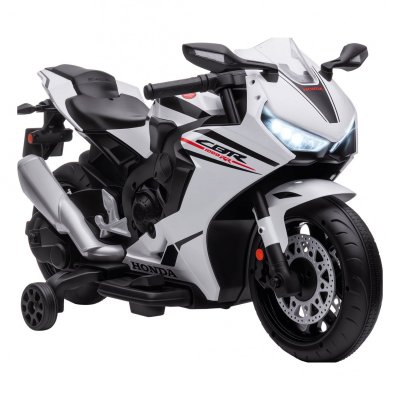 HOMCOM  Moto Électrique Enfants sous Licence Honda 6 V 3-5 Ans Blanc