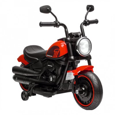 HOMCOM  Moto Électrique pour Enfants 3 km/h 6V Phare LED 18-36 Mois Rouge