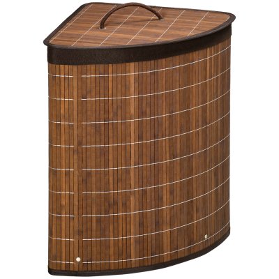HOMCOM  - Panier &agrave; linge - Bambou - 38x38x57cm - marron