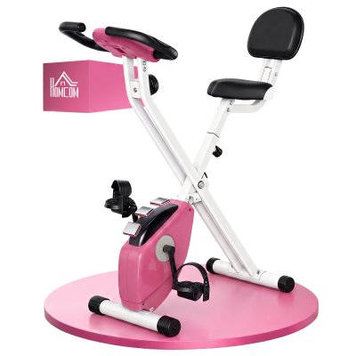 HOMCOM  - v&eacute;lo dappartement - Acier - 43x97x109cm - Rose