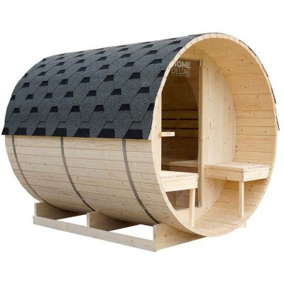 HOME DELUXE  - Sauna d'ext&eacute;rieur &agrave; tonneau lahti deluxe l - 195 x 220 cm pour 4 personnes