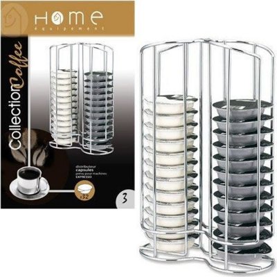 HOME EQUIPEMENT  50927 Tour de Rangement INOX pour Dosette Tassimo