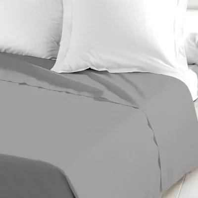 HOME LINGE PASSION  Drap Plat, Coton, Gris Clair, 180x290 cm HP61329