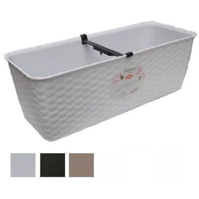 STEFANPLAST Homea jardiniere tress&eacute;e en r&eacute;sine 50cm - blanc