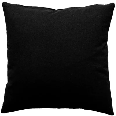 Homemaison - Coussin d&eacute;houssable uni en coton Noir 40 x 40 cm - Noir