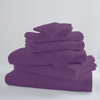 TRADILINGE Homemaison - Drap De Bain Uni et Color&eacute; Violet 100x150 cm - Violet
