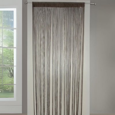 Homemaison - Rideau &agrave; Fils Spaghetti Taupe 90 x 240 cm - Taupe