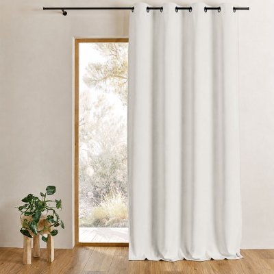HomeMaison Rideau Occultant Non Feu M1, Polyester, Argent, 180x140 cm