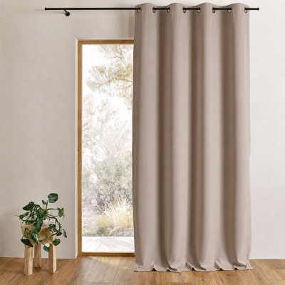 HomeMaison Rideau Occultant Non Feu M1, Polyester, Lin, 180x140 cm