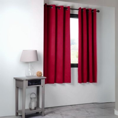 Homemaison - Rideau Occultant Uni 210gr/m2 Rouge 135 x 180 cm - Rouge