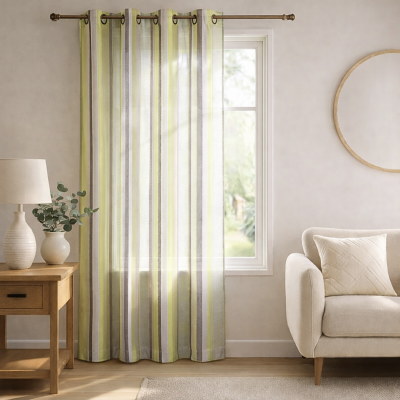 Homemaison - Voilage avec des Rayures Verticales Taupe - Taupe