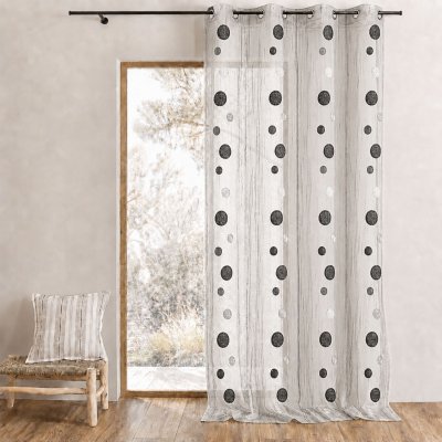 Homemaison - Voilage en Organza Fils Coup&eacute;s Gris 140 x 240 cm - Gris