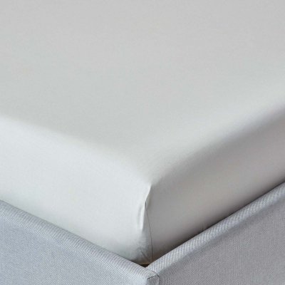 HOMESCAPES  Drap-Housse Gris 100% Coton &Eacute;gyptien 200 Fils 120 x 190 cm