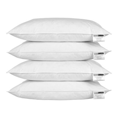 HOMESCAPES  lot de 4 oreillers en plumes de canard, 50 x 75 cm DP1194