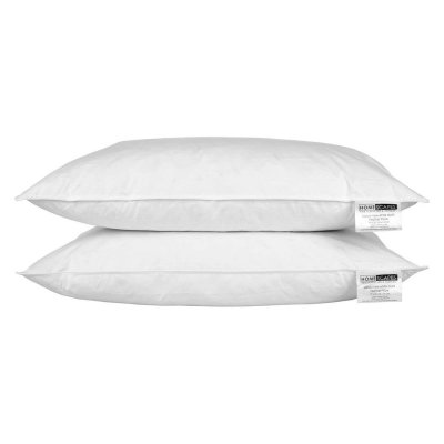 HOMESCAPES  - Oreiller en plumes de canard 50 x 75 cm, Lot de 2 - Blanc