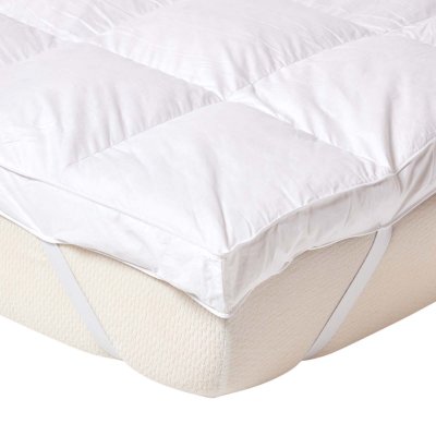 HOMESCAPES  - Surmatelas en plumes d'oies, 90 x 190 cm - Blanc