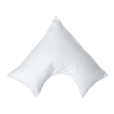 HOMESCAPES  Taie d&rsquo;Oreiller Blanc en Forme de V 100% Coton 200 Fils