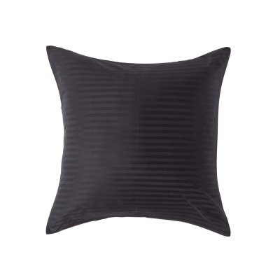 HOMESCAPES  - Taie d'oreiller en coton 330 fils Noir, 60 x 60 cm - Noir