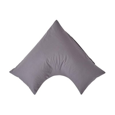 HOMESCAPES  Taie d&rsquo;Oreiller Gris fonc&eacute; en Forme de V 100% Coton 200 Fils