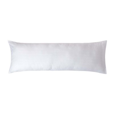 HOMESCAPES  Taie de traversin 50x140 cm en Satin de Coton &eacute;gyptien 330 Fils Coloris Blanc