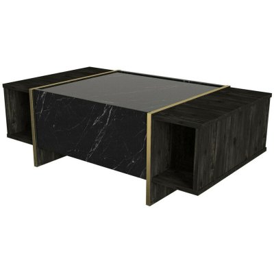 Homitis Table basse Veyron noir/dor&eacute;  - 103.8x60x37.3 cm T.U