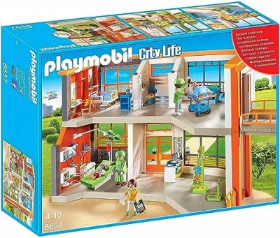 H&ocirc;pital PLAYMOBIL pour enfants meubl&eacute;
