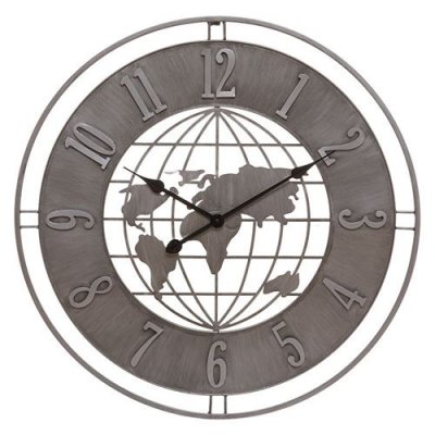 Horloge ISAC - Gris - m&eacute;tal D68 cm - Atmosphera cr&eacute;ateur d'int&eacute;rieur