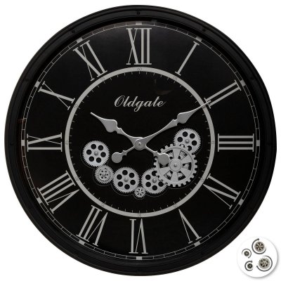 Horloge Loann Noire D76 cm - Atmosphera cr&eacute;ateur d'int&eacute;rieur