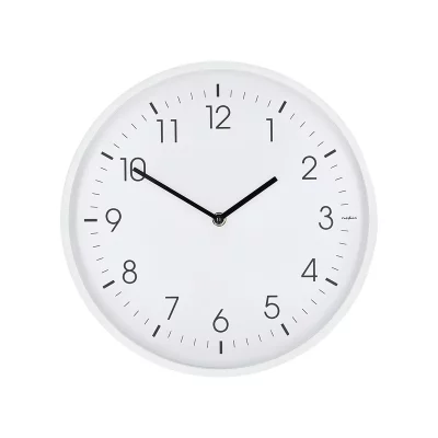 Horloge Murale 30 Cm Mouvement Silencieux Cadre L&eacute;ger Blanc Nedis