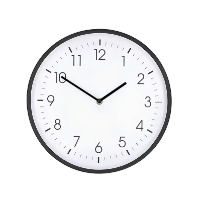 Horloge Murale 30 cm Mouvement Silencieux Cadre L&eacute;ger Blanc / Noir