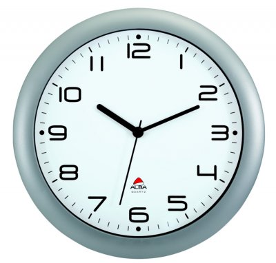 Horloge murale &agrave; mouvement quartz Hornew diam&egrave;tre 30 cm - gris m&eacute;tal