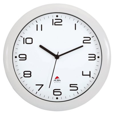 Horloge murale Alba Hornew silencieuse - mouvement quartz - blanc