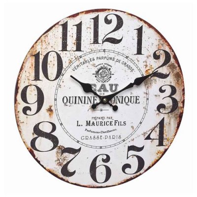 Horloge murale analogique en MDF, design VINTAGE, Quinine Tonique, 60.3045.10